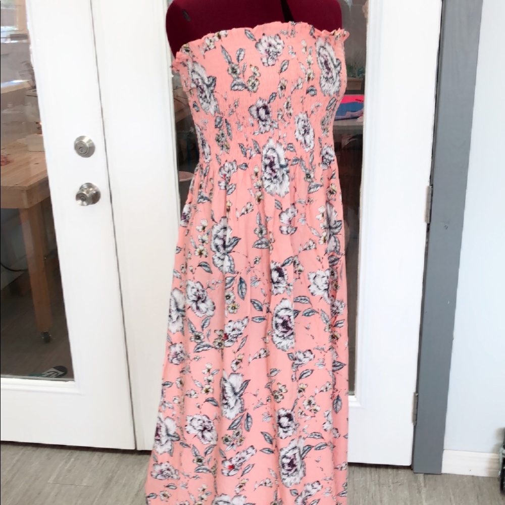 Smocked peach dress